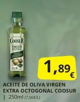 Supermercados MAS Coosur aceite de oliva virgen extra octogonal oferta