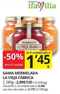 Supermercados MAS la vieja fábrica gama mermelada oferta