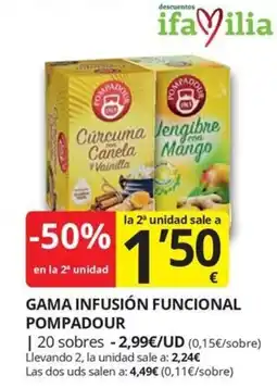 Supermercados MAS Pompadour infusión funcional oferta