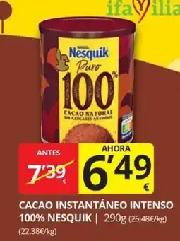 Supermercados MAS Nesquik cacao instantáneo intenso oferta