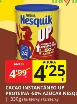 Supermercados MAS Nesquik cacao instantáneo up oferta