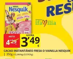 Supermercados MAS Nesquik Cacao instantáneo fresa o vainilla oferta