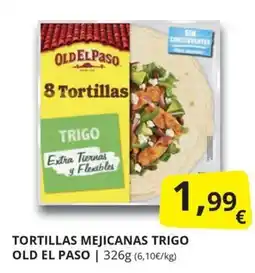 Supermercados MAS Old El Paso tortillas mejicanas trigo oferta