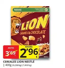 Supermercados MAS Cereales Lion Nestlé oferta