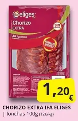 Supermercados MAS ifa eliges chorizo extra oferta