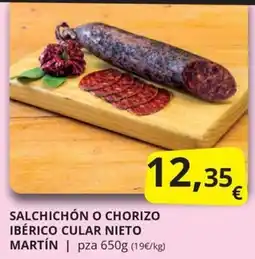 Supermercados MAS Cular Nieto salchichón o chorizo ibérico oferta