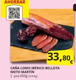 Supermercados MAS Nierto Martín caña lomo ibérico bellota oferta