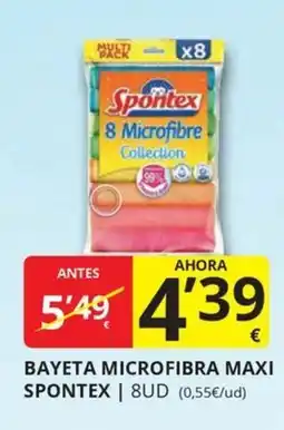 Supermercados MAS Spontex bayeta microfibra maxi oferta