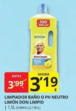 Supermercados MAS Limpiador baño o ph neutro limón don limpio oferta