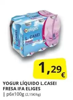 Supermercados MAS L.casei yogur líquido fresa ifa eliges oferta