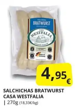 Supermercados MAS Salchichas bratwurst casa westfalia oferta