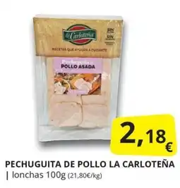 Supermercados MAS Pechuguita de pollo la carloteña oferta