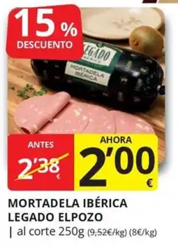 Supermercados MAS Legado Elpozo mortadela ibérica oferta