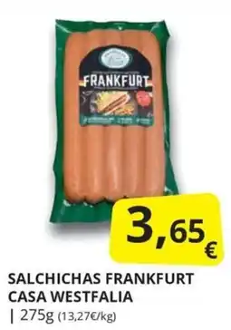 Supermercados MAS Casa Westfalia salchichas frankfurt oferta