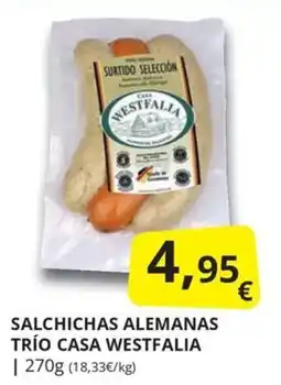 Supermercados MAS Casa Westfalia salchichas alemanas trío oferta
