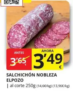 Supermercados MAS Elpozo salchichón nobleza oferta