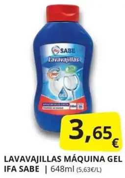 Supermercados MAS Ifa Sabe lavavajillas máquina gel oferta