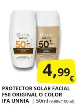 Supermercados MAS Ifa unnia protector solar facial oferta