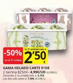 Supermercados MAS Carte D'Or helado oferta