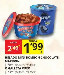 Supermercados MAS Maxibon helado mini bombón chocolate oferta
