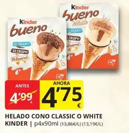 Supermercados MAS Kinder bueno oferta