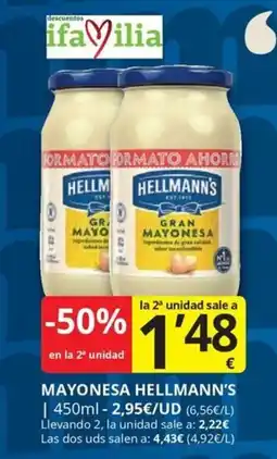 Supermercados MAS Hellmann's mayonesa oferta