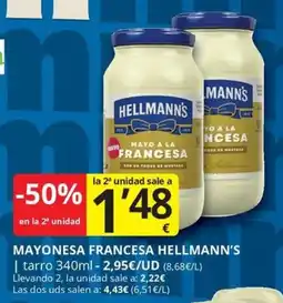 Supermercados MAS Hellmann's mayonesa francesa oferta