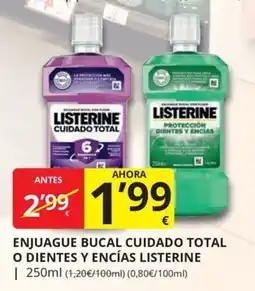 Supermercados MAS Listerine enjuague bucal cuidado total o dientes y encías oferta