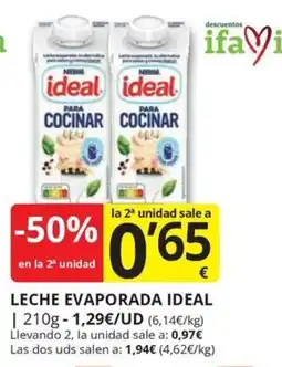 Supermercados MAS Ideal leche evaporada oferta
