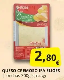 Supermercados MAS Eliges queso cremoso y suave lonchas oferta
