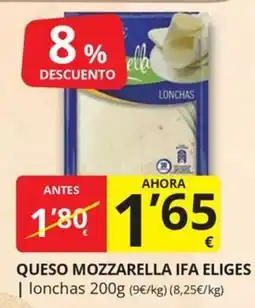 Supermercados MAS queso mozzarella ifa eliges oferta