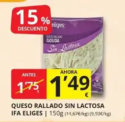 Supermercados MAS ifa eliges queso rallado sin lactosa oferta