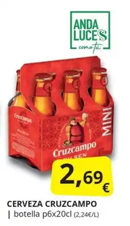 Supermercados MAS Cerveza Cruzcampo oferta