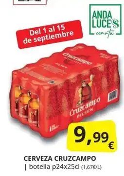 Supermercados MAS Cerveza Cruzcampo oferta