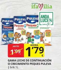 Supermercados MAS Puleva leche de continuación o crecimiento peques oferta