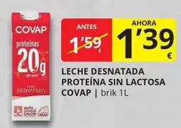 Supermercados MAS covap leche desnatada proteína sin lactosa oferta