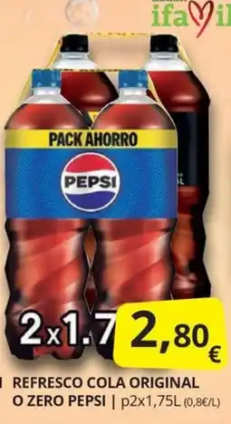 Supermercados MAS Pepsi refresco cola original o zero pepsi oferta