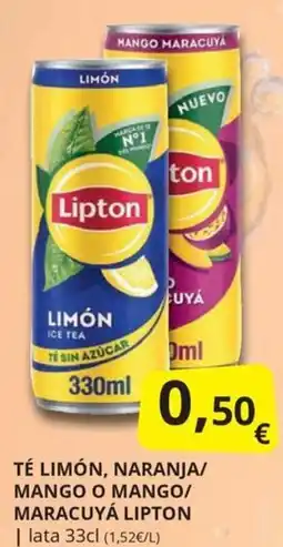 Supermercados MAS Lipton té limón oferta