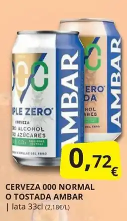 Supermercados MAS Ambar cerveza 000 normal o tostada oferta