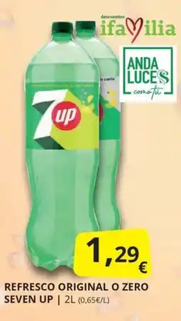 Supermercados MAS seven up refresco original o zero oferta