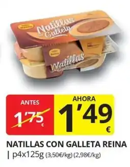 Supermercados MAS Natillas con galleta reina oferta