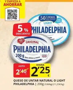 Supermercados MAS philadelphia queso de untar natural o light oferta