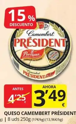 Supermercados MAS Camembert Président oferta
