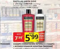 Supermercados MAS Tresemmé champú hidratación intensa o champú + acondicionador keratina oferta