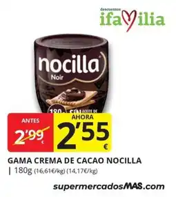 Supermercados MAS nocilla crema de cacao noir oferta