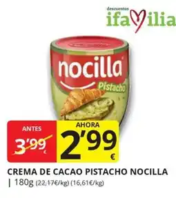 Supermercados MAS nocilla crema de cacao pistacho oferta
