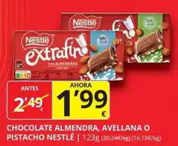 Supermercados MAS Nestlé chocolate almendra, avellana o pistacho oferta