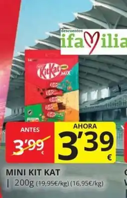 Supermercados MAS mini kit kat oferta