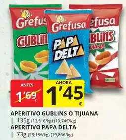 Supermercados MAS Grefusa aperitivo gublins o tijuana oferta