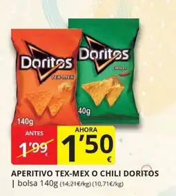 Supermercados MAS Doritos aperitivo tex-mex o chili oferta